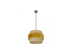 Colgante Reyes 1xe27 Cuero/Gema Natural Regx40x40 Cm Fabrilamp