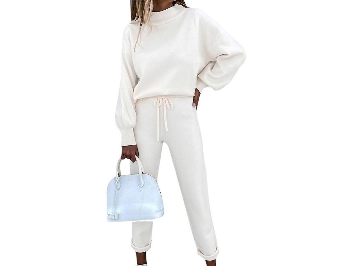 Conjunto Deportivo Para Mujer Con Top Y Pantalón, Atuendo Casual Y Cómodo En Mezcla De Algodón.
