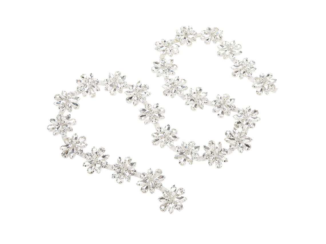 Cadena De Diamantes De Imitación De 1 Yarda Y 3,5 Cm De Ancho Con Flores Blancas Para Decoración De Bodas Y Fiestas.
