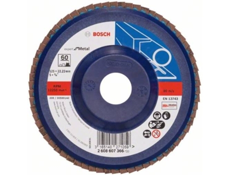 Disco de Lija BOSCH en Lamelas X551 - Expert para Metal D= 125 mm; G= 60 - Recto