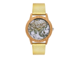 Reloj De Pulsera Unisex De Cuarzo Con Correa De Malla Redonda Zhoulianfa (oro)