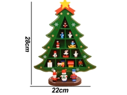 Árbol de Navidad de Mesa – Decoración de Madera con Mini Adornos RNEMITERY