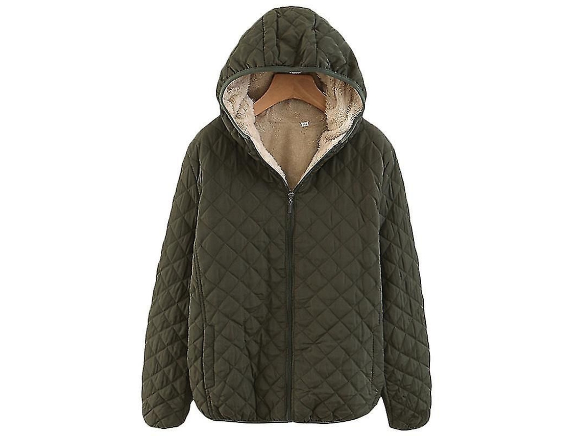 2026-chaqueta Con Capucha Para Mujer Forrado De Felpa Abrigo Exterior De Mezcla De Algodón