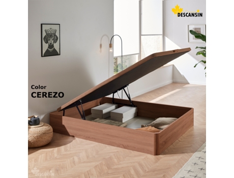DESCANSIN Patas Canapé Plegables en Madera Maciza de Haya (160 x 200 cm - Cerezo)