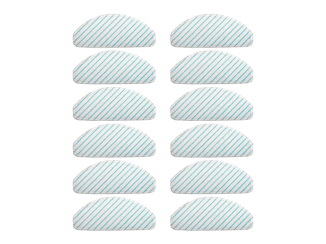 Paquete de 12 almohadillas de limpieza para aspiradoras Ecovacs Deebot Ozmo T8 T8 Aivi