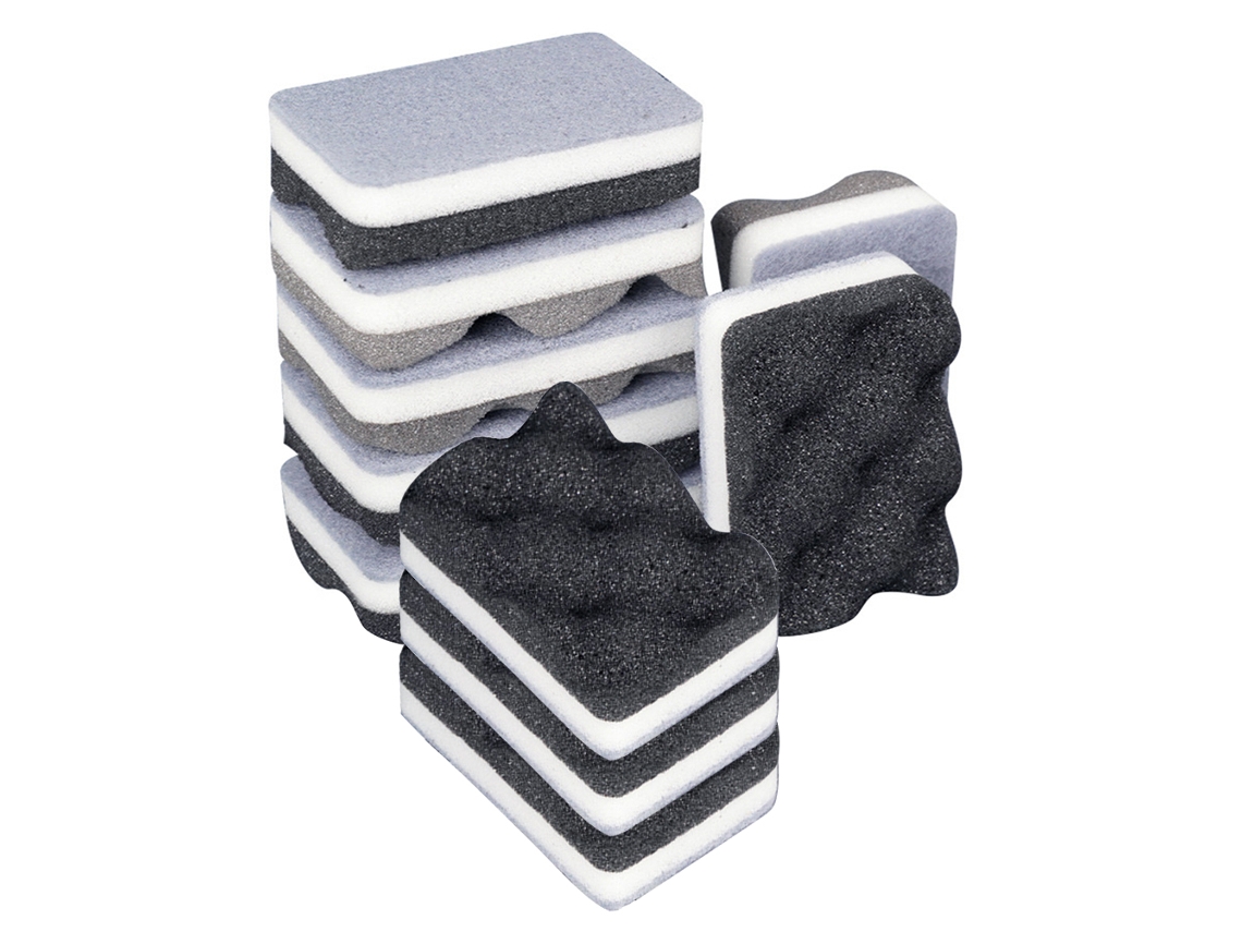 Paquete de 10 esponjas de limpieza onduladas de alta densidad para cocina, utensilios del hogar y baño.