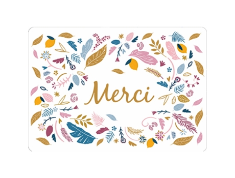 Tarjeta doble KIUB Des Plumes Et Des Fleurs Merci
