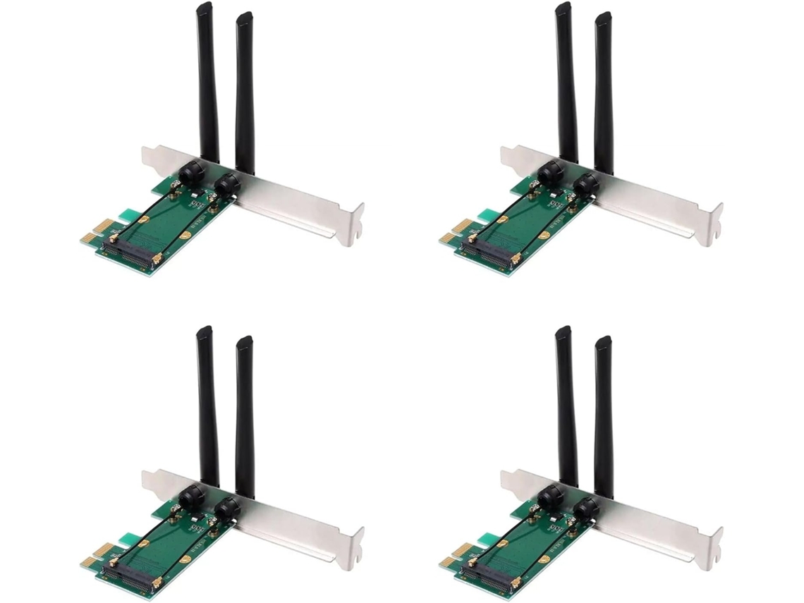 Tarjeta Adaptadora Mini Pci-e Express 4x Sin Wifi Con 8 Antenas Externas Para Pc