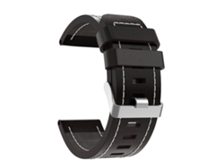 Correa de reloj inteligente para Garmin Fenix 6X Pro 26 mm Pulsera con hebilla de acero y cuero con costuras (negro)
