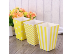 2026rebe-bolsas De Papel Para Palomitas De Maíz Reutilizables 30 Unidades 7x7x12cm Rojas Con Diseños Estampados 30 Piezas Amarillo