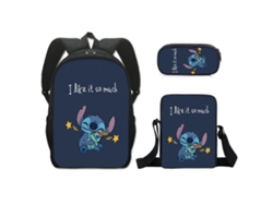 Juego de tres mochilas de costura de dos piezas de 16 pulgadas para estudiantes.