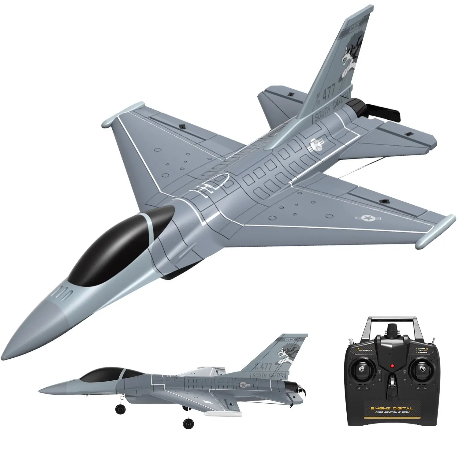 Avión De Combate Rtf De Ala Fija, Con Control Remoto, De 2,4 G, 6 Ejes Y 4 Canales, Con Acrobacias Y Un Solo Botón.