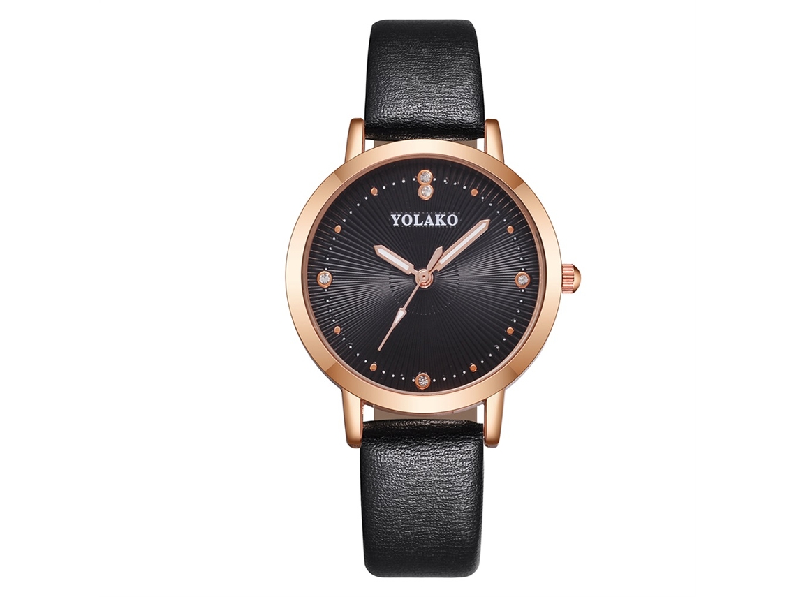 Reloj De Cuarzo Casual Para Mujer Con Correa De Pu, Elegante, Moderno Y Sencillo, Negro.
