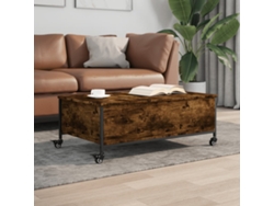 Mesa De Centro Con Ruedas Madera Ingeniería Roble 91x55x34 Cm