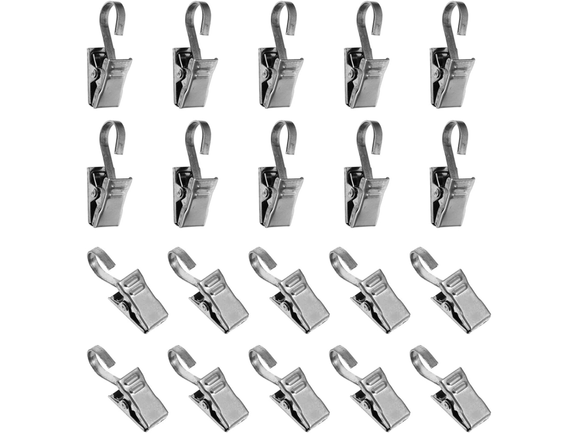 40 Pinzas Metálicas Para Cortinas De Alta Resistencia Clips De Cocodrilo Inoxidables Para Cortinas Ganchos Planos Para Baño Y Hogar Id