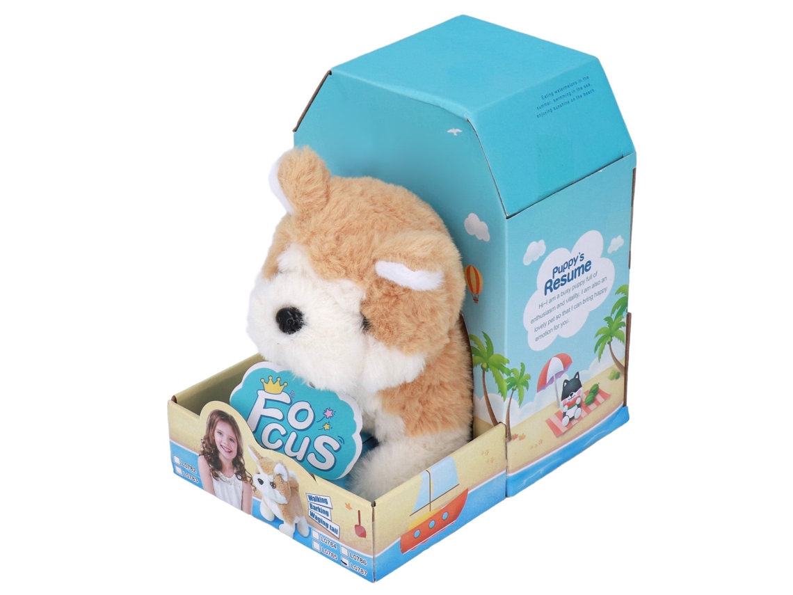 Peluche Eléctrico De Perro Akita Con Pilas: Camina, Ladra Y Mueve La Cola. Regalo Para Niños.
