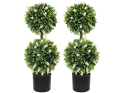 Juego de 2 plantas artificiales de 70 cm con protección UV y maceta incluida, ideales para decorar el salón o el jardín. Modelo Chimi.