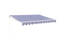 Maison Exclusive - Toldo Retráctil Aluminio Y Tela Azul Y Blanco 3x2,5 M