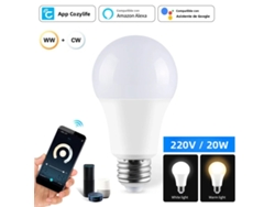 Bombilla LED inteligente con wifi, casquillo E27, control remoto mediante app y comandos de voz. Mdug (220 V, 20 W)