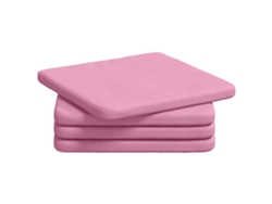 Cojines para asiento, 4 unidades, color rosa, 40 x 40 x 3 cm, tela HARLANV1
