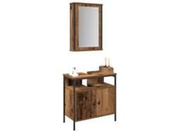 Conjunto de muebles de baño con estante, 2 piezas, marrón, MAISON EXCLUSIVE