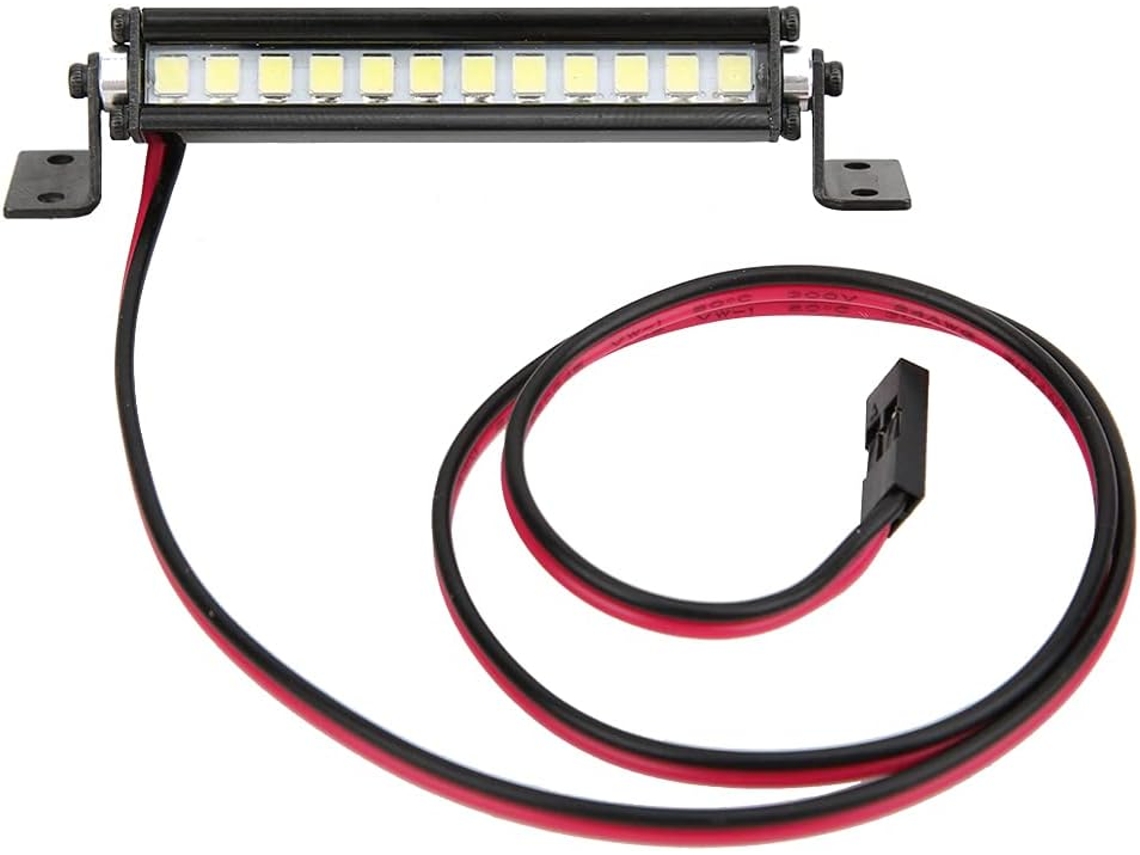 Barra De Luces Led De Techo De Alto Brillo Para Crawler -4 Scx10 1/10 4wd, Metal Negro +