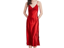 2026-vestido De Noche De Seda Satinado Para Mujer Con Tirantes Espagueti Sin Mangas Y Encaje