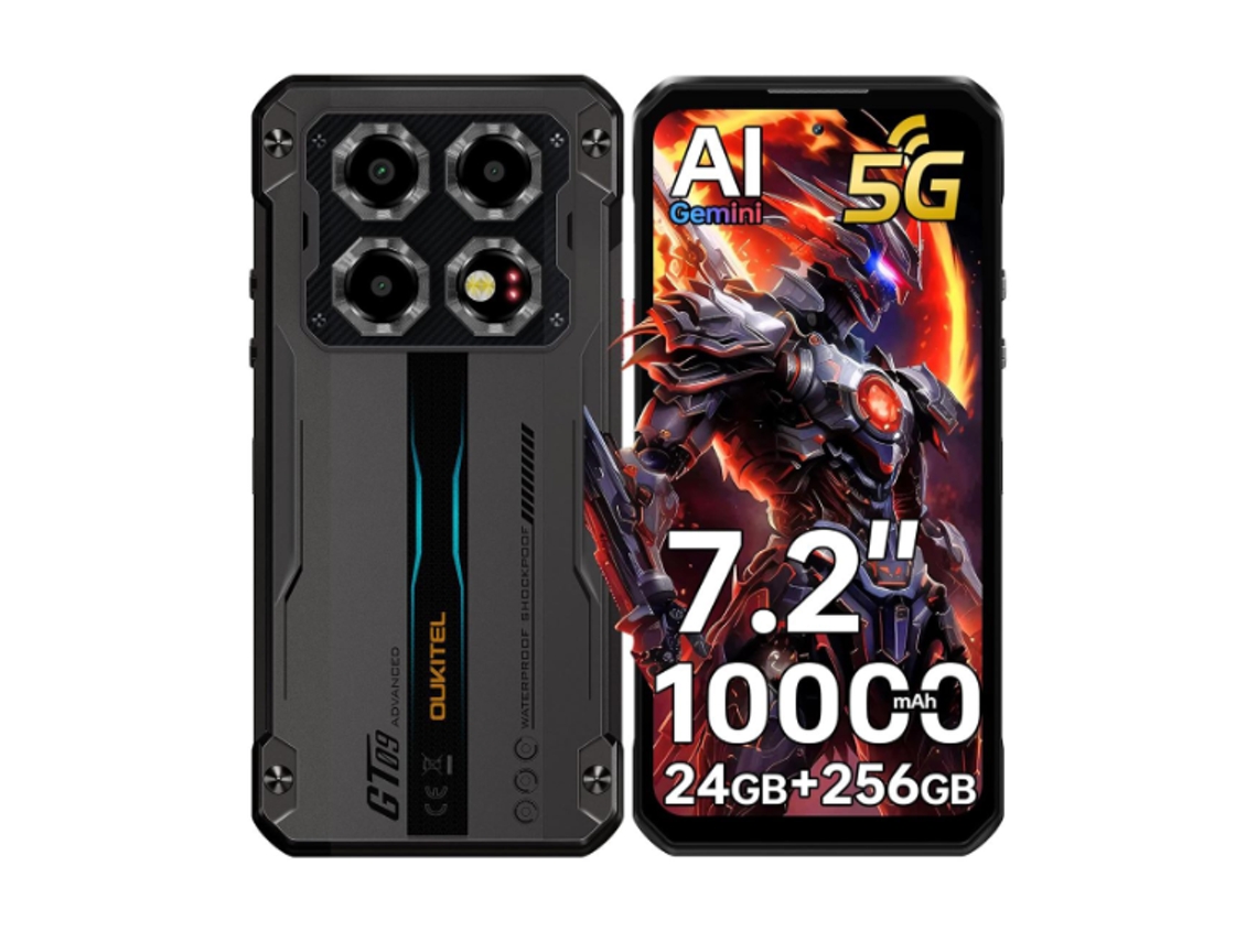 Smartphone resistente OUKITEL WP60 5G, 24/256 GB, negro.