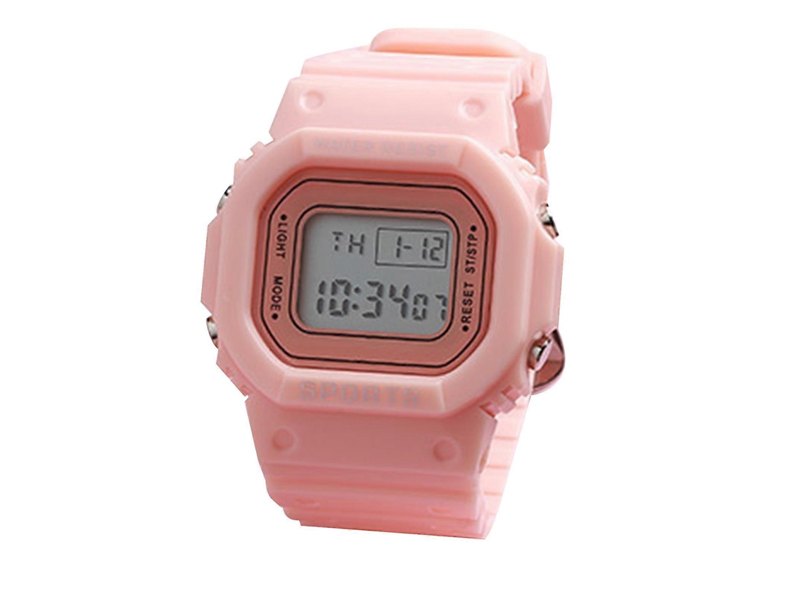 Reloj deportivo electrónico LED impermeable, ligero y luminoso, reloj inteligente para niños y niñas, color rosa Ly Ebike