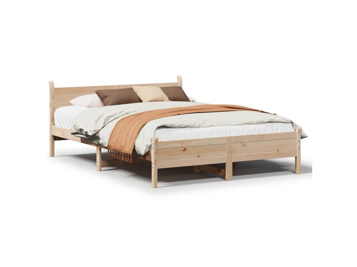 Maison Exclusive - Estructura De Cama Sin Colchón Madera Maciza De Pino 135x190 Cm