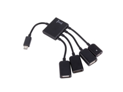 Adaptador Hub Usb Otg Micro Usb Com 4 Portas Para Tablet E Smartphone Android