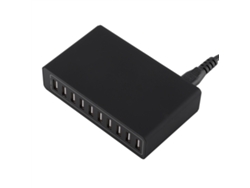 Cargador De Pared Usb De 10 Puertos, 60 W Y 10 A Para Teléfonos Móviles Y Tabletas, Diseño Compacto Y Seguro.