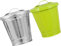 Papelera Pequeña De Escritorio De 2 Piezas Con Tapa, Compacta Multiusos Para Mesa, Almacenamiento