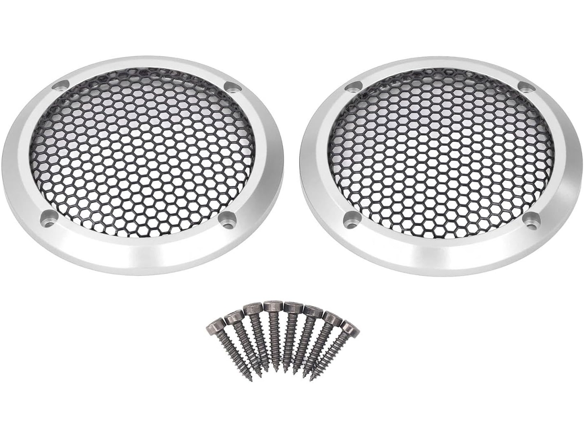 Juego De 2 Cubiertas Redondas Decorativas De Malla Negra Para Altavoces
