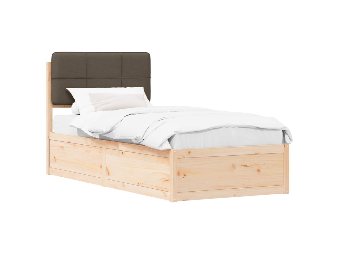 Maison Exclusive - Estructura De Cama Con Cabecera Tapizada Taupé 80 X 200 Cm