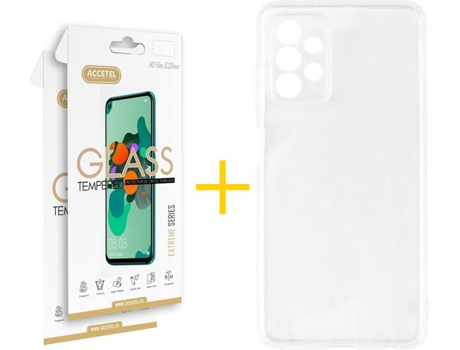 Kit Funda + Protector de Pantalla Samsung A32 5G ACCETEL Cristal Templado 4799 Transparente