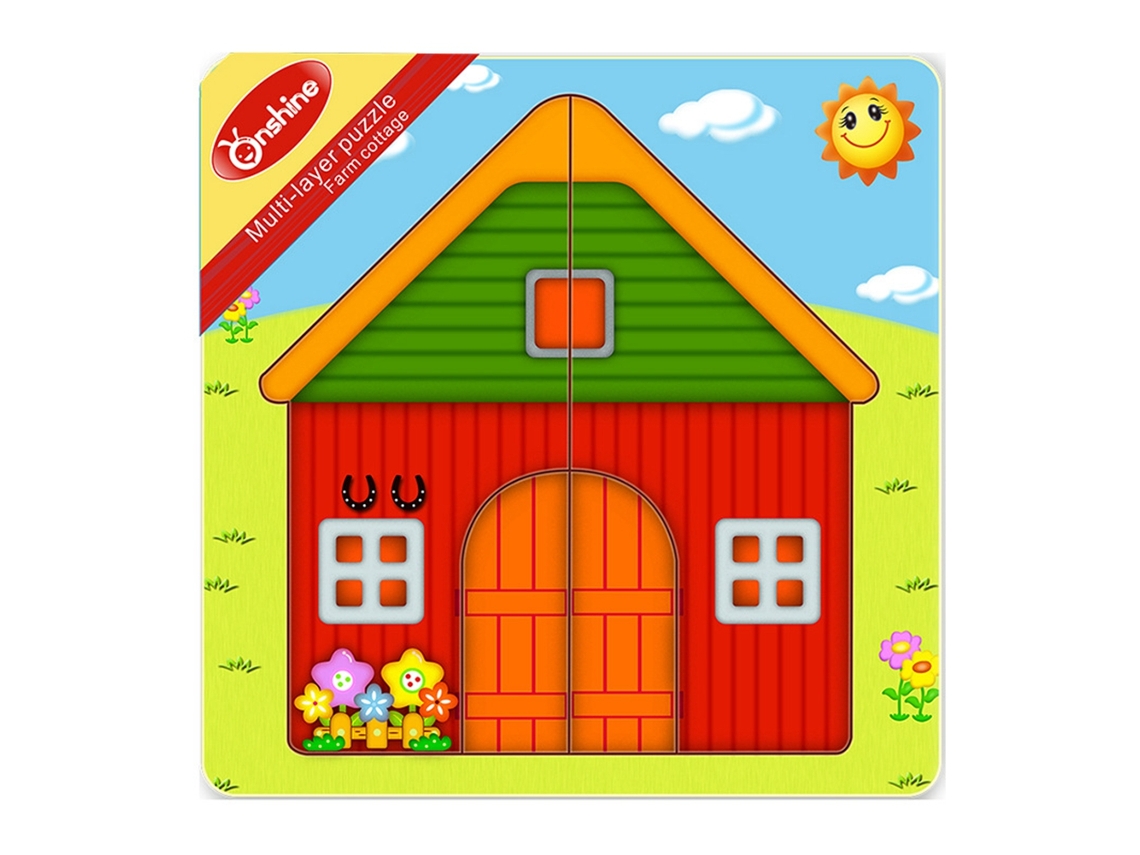 Ats-juguete De Rompecabezas De Madera Divertido Y Lindo Para Niños Niñas Juguetes Educatsivos Temática Granja