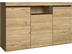 Aparador Naturale Color Roble Y Negro 140x40x81cm