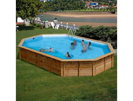 Piscina de Acero GRE Imitacion Madera Natural (656x456x131 cm)