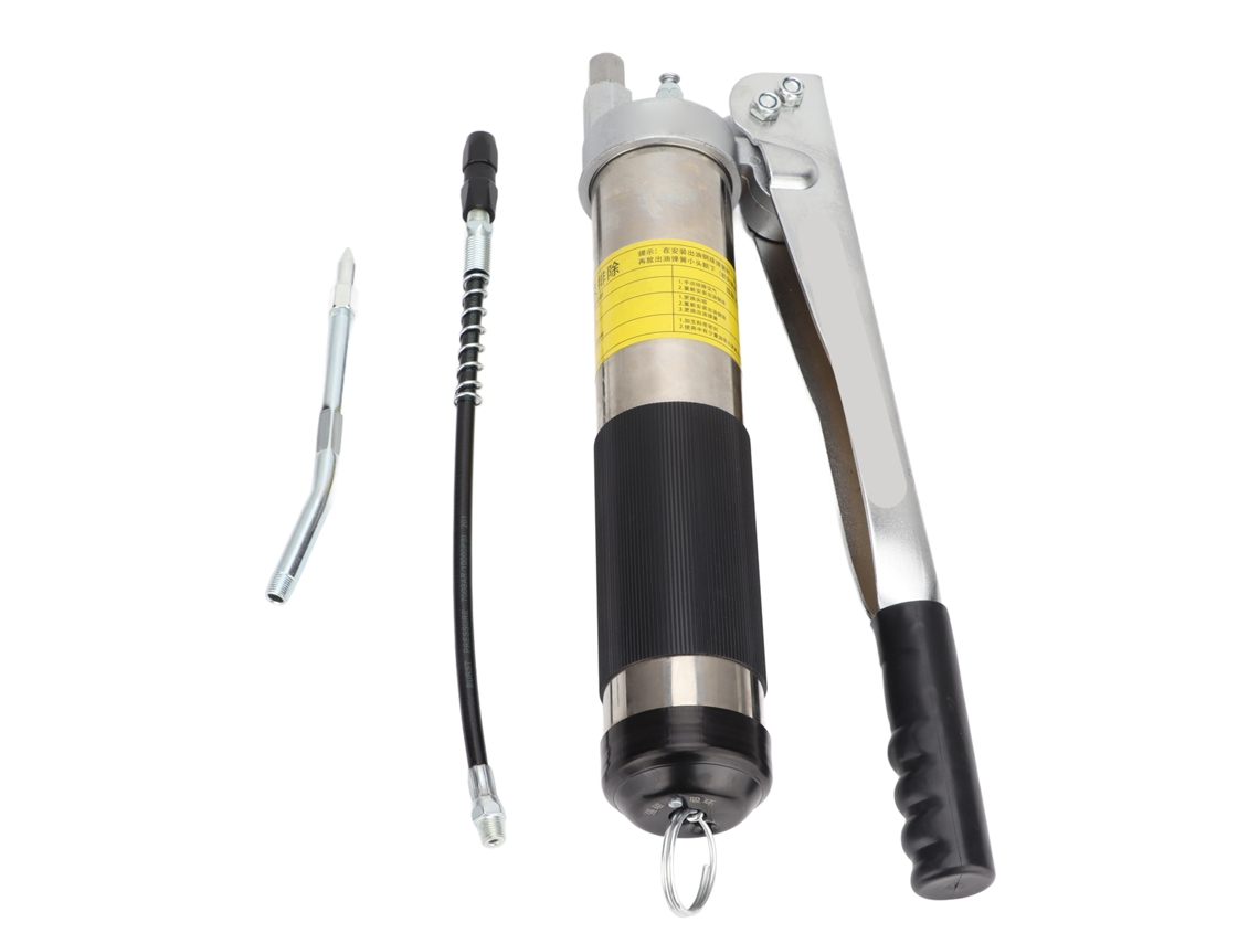 Kit De Pistola De Engrase De Acero Inoxidable De 800 Ml Con Acoplamientos Manuales De Doble Engranaje Para El Mantenimiento De Vehículos.