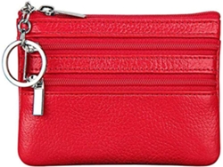 Cartera De Mujer En Cuero Genuino Con Monedero - Estilo Elegante - Rojo
