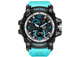 Reloj De Pulsera Informal Impermeable Para Hombre Smael Con Correa De Resina Turquesa.