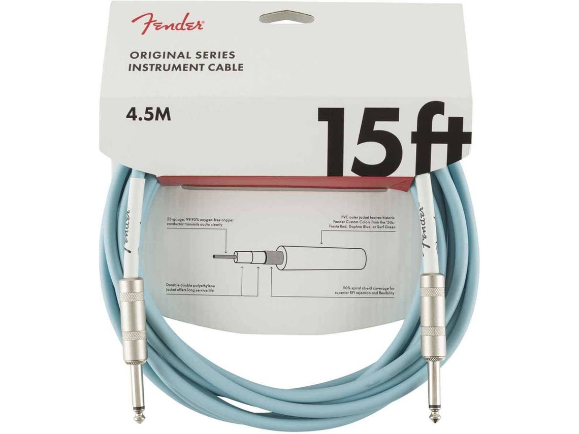 Cable para Instrumentos FENDER Original Series Jack/Jack Daphne Blue (4,5 m)