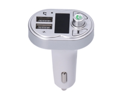 Transmissor Fm Bluetooth Para Carro Com Chamada Hands-free, Reprodutor Mp3 E Portas Usb Duas