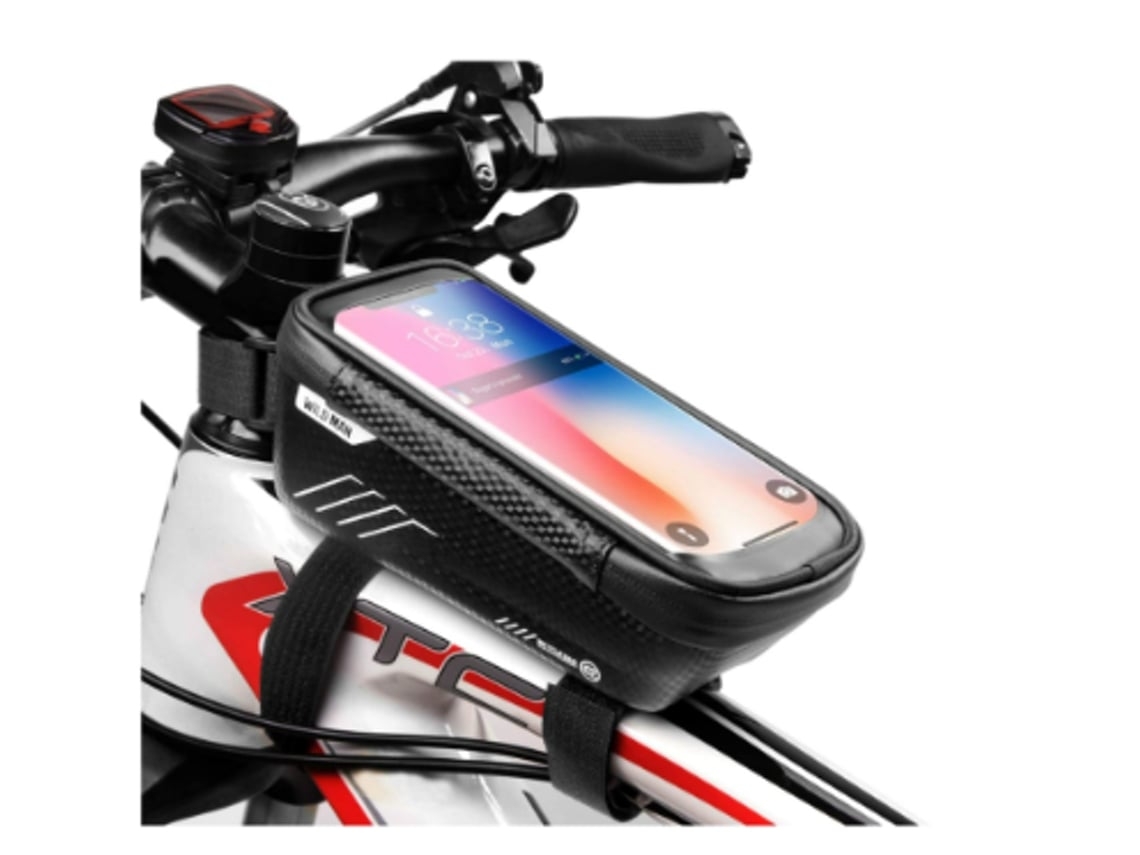 Bolsa impermeable para manillar de bicicleta FACPOET con soporte para pantalla táctil para teléfonos móviles iPhone, Android 6 y 5