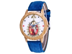 Reloj De Pulsos Analógico De Cuarzo Con Dial Redondo Patrón Retro Halloween Azul