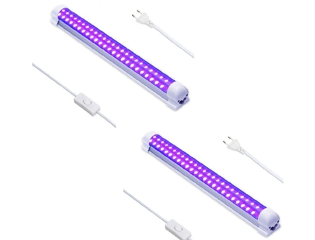 2 Pack UV LED Black Light Fixture, USB Blacklight Tube for Neon Glow Poster, Portable Ultraviolet Light, Fluorescent Lamp for Blacklight Party Body
