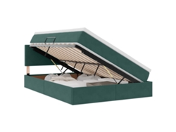 Vidaxl Cama De Almacenamiento Led Con Colchón Verde Oscuro