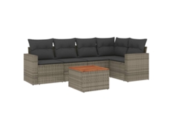Conjunto de 6 sofás de jardín con cojines de mimbre gris MAISON EXCLUSIVE (80x200 cm)