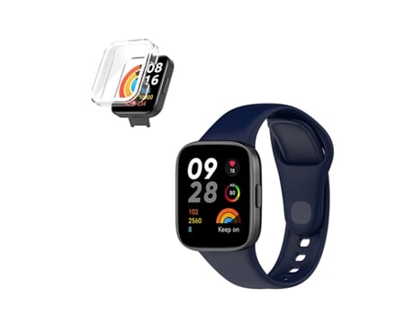KIT DE CUBIERTA PHONECARE 360 Protección contra impactos Pulsera SmoothSilicone para Xiaomi Redmi Watch 3 - Azul oscuro